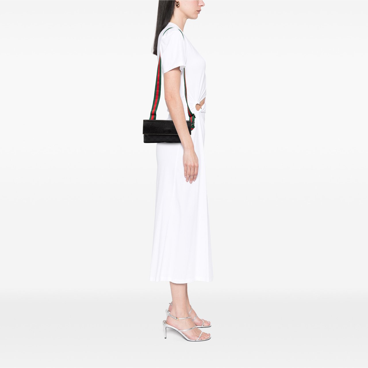 Gucci GG Canvas Web Crossbody Zwart