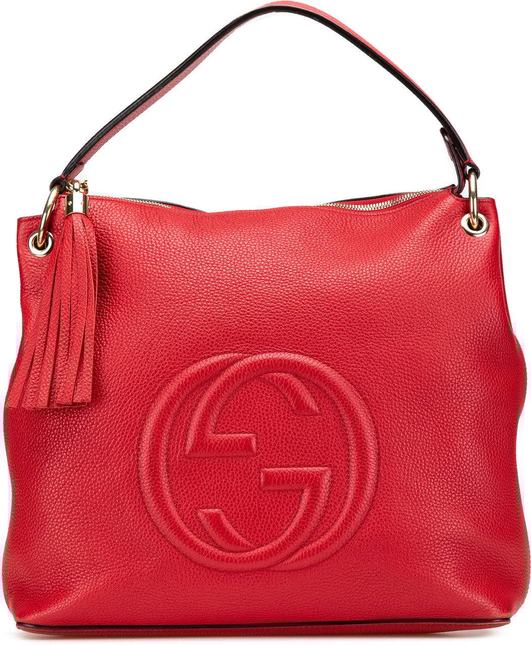 Gucci Large Pebbled Calfskin Soho Convertible Hobo Rood