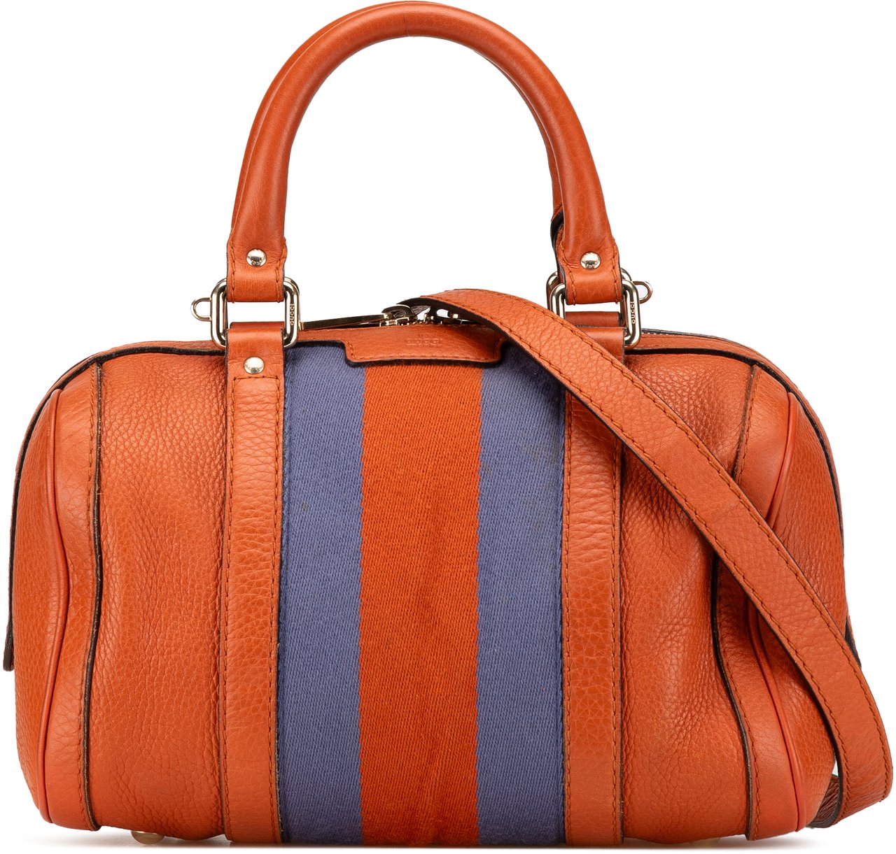 Gucci Small Leather Web Joy Boston Bag Oranje