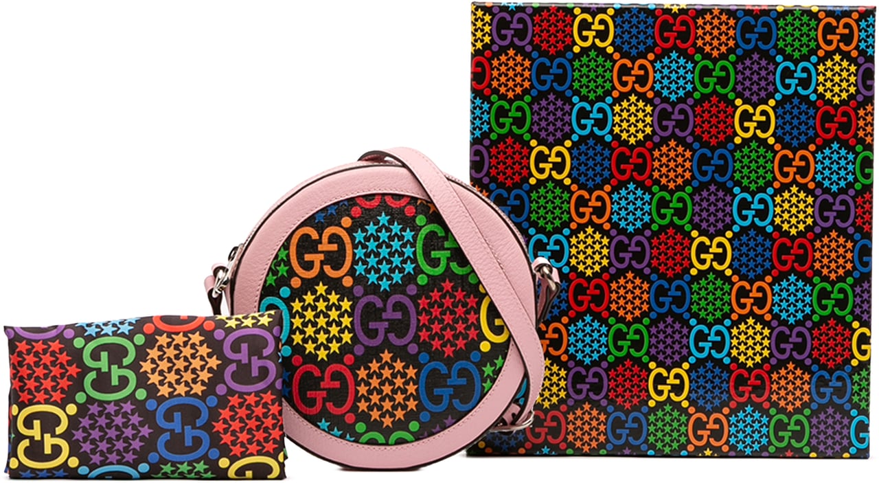 Gucci GG Supreme Psychedelic Round Crossbody Roze