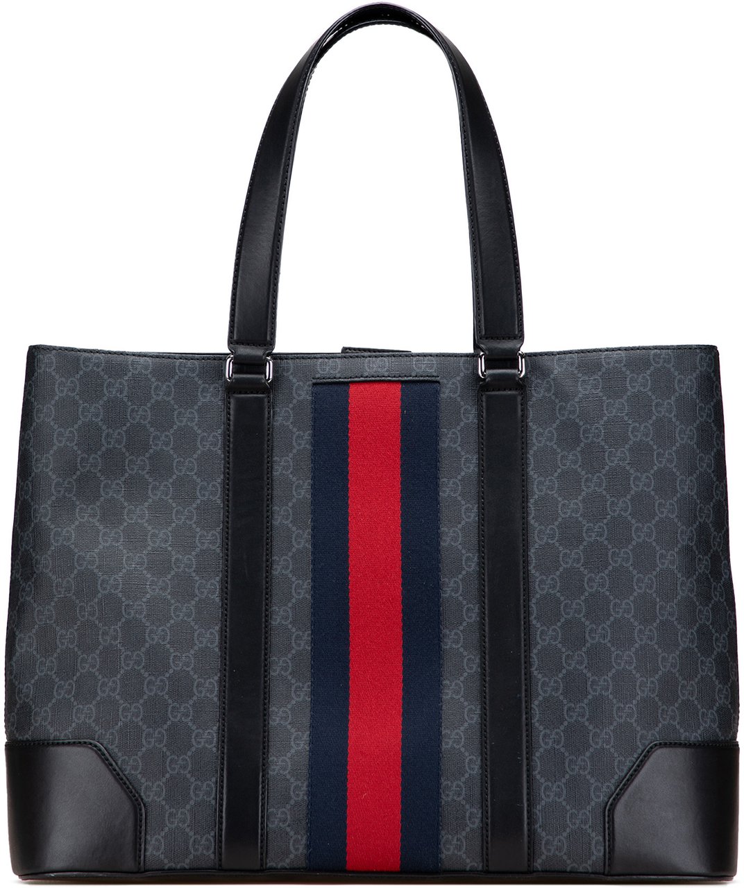 Gucci Large GG Supreme Web Tote Zwart