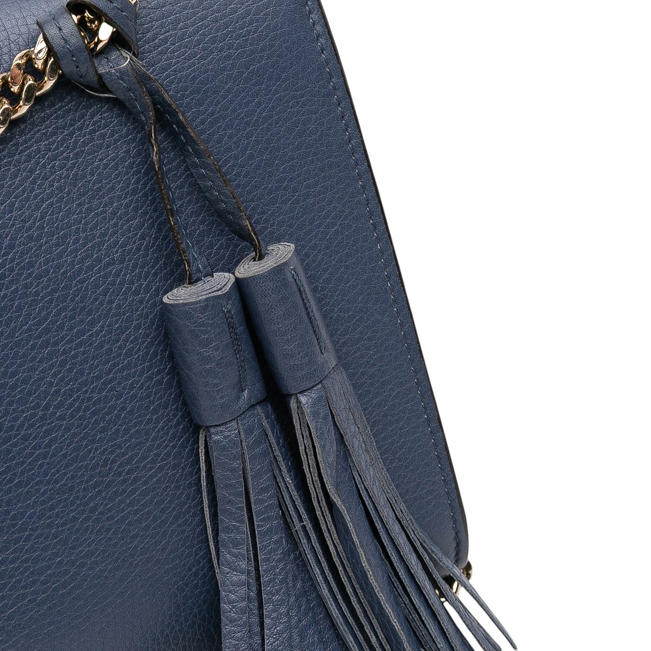 Gucci Medium Leather Miss Bamboo Crossbody Blauw