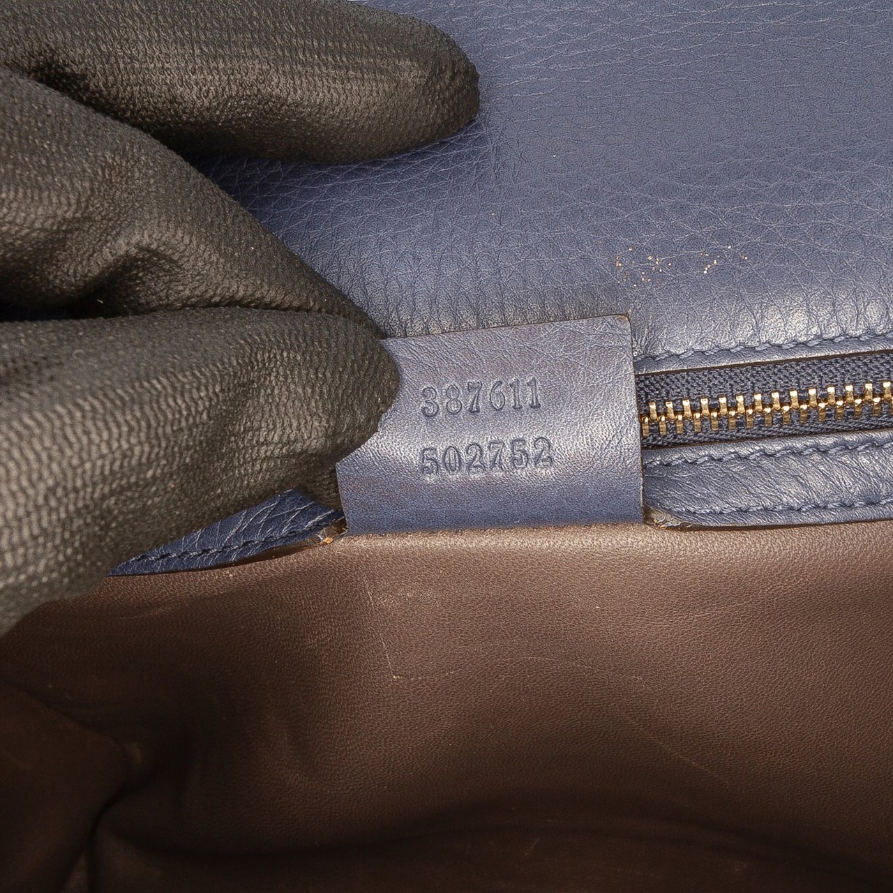 Gucci Medium Leather Miss Bamboo Crossbody Blauw