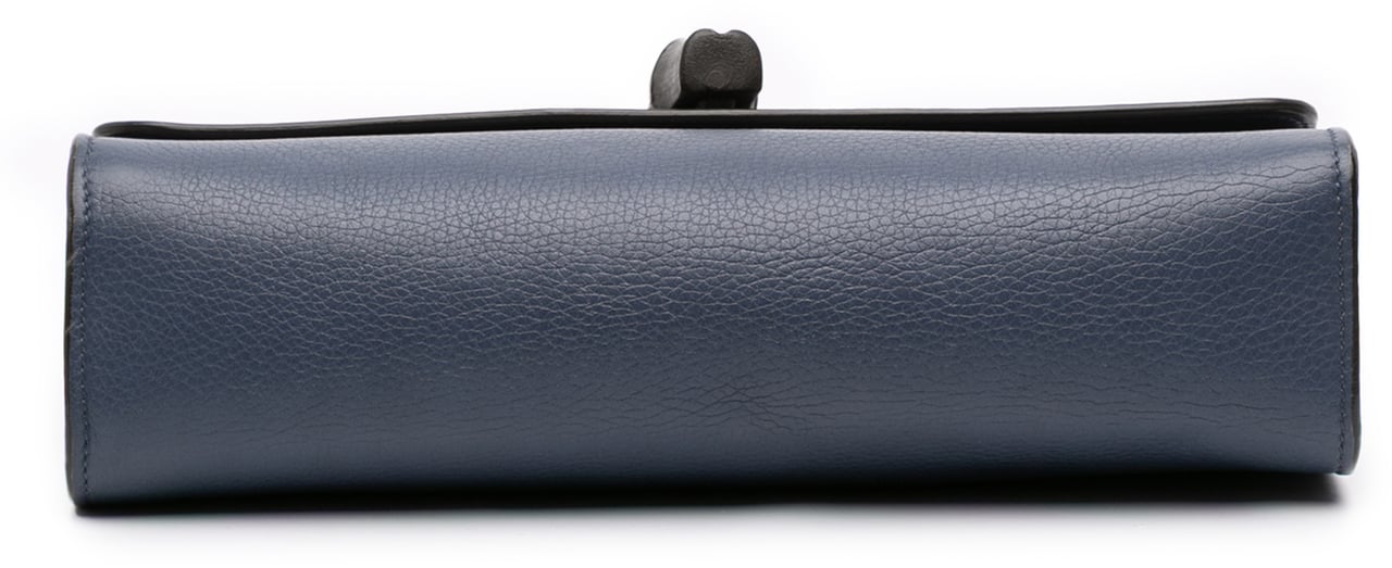 Gucci Medium Leather Miss Bamboo Crossbody Blauw