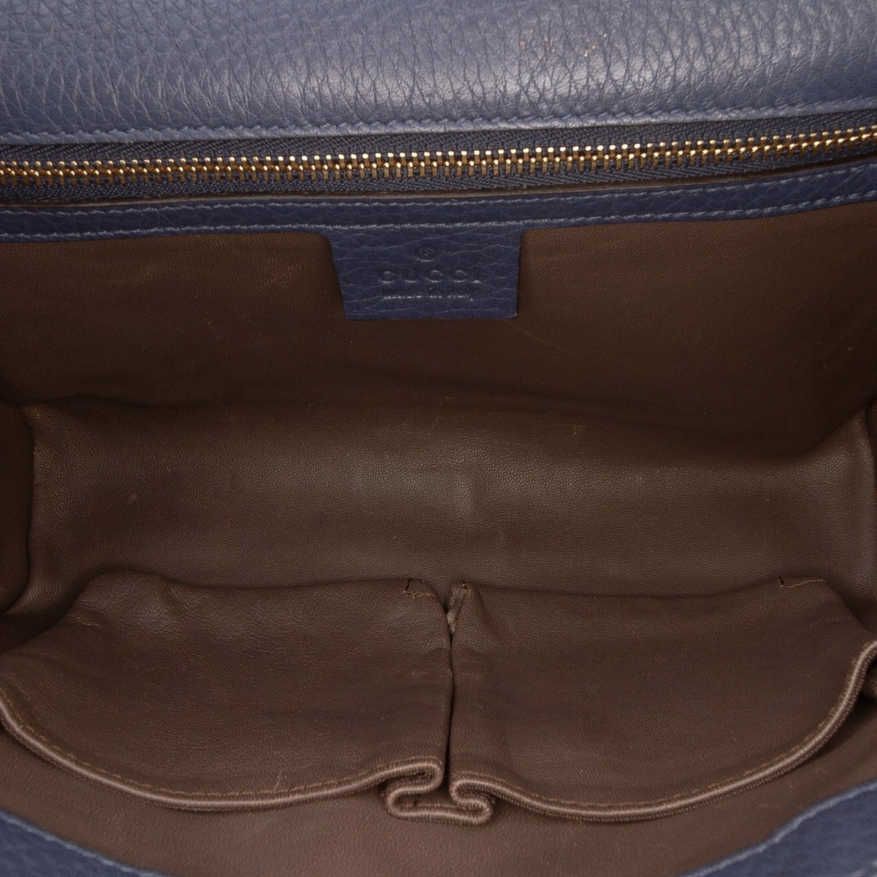 Gucci Medium Leather Miss Bamboo Crossbody Blauw