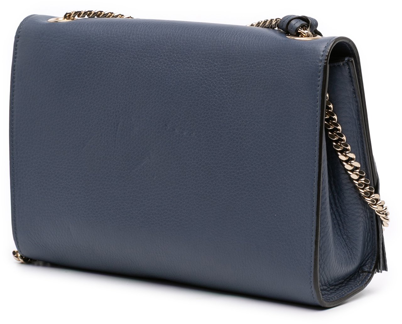 Gucci Medium Leather Miss Bamboo Crossbody Blauw