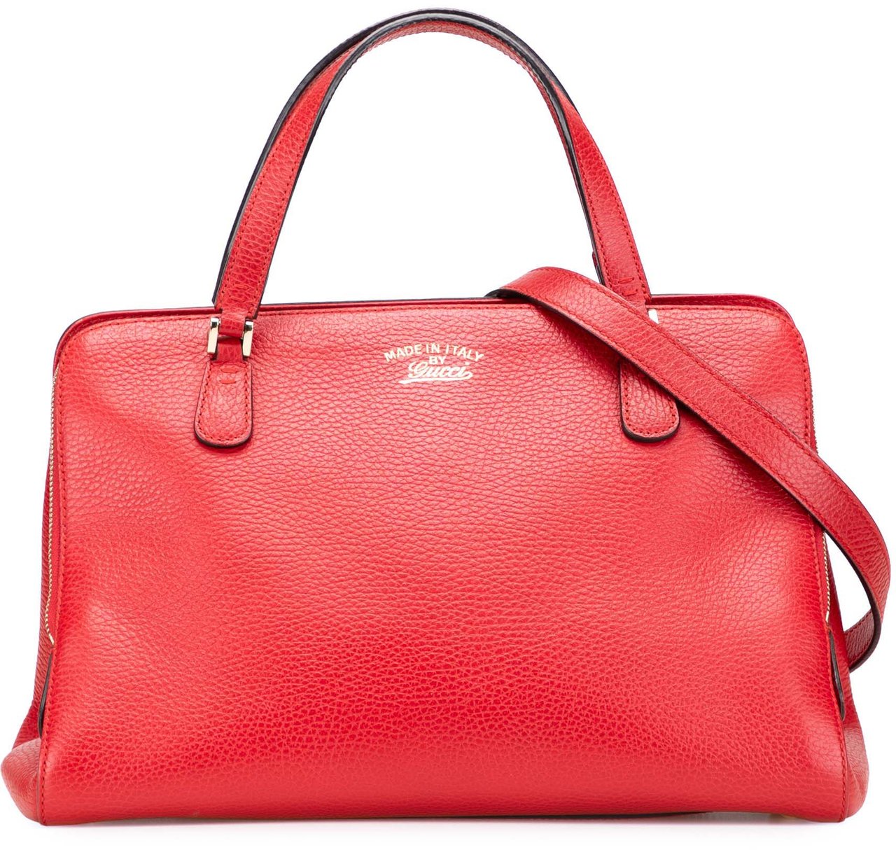 Gucci Calfskin Swing Top Handle Satchel Rood