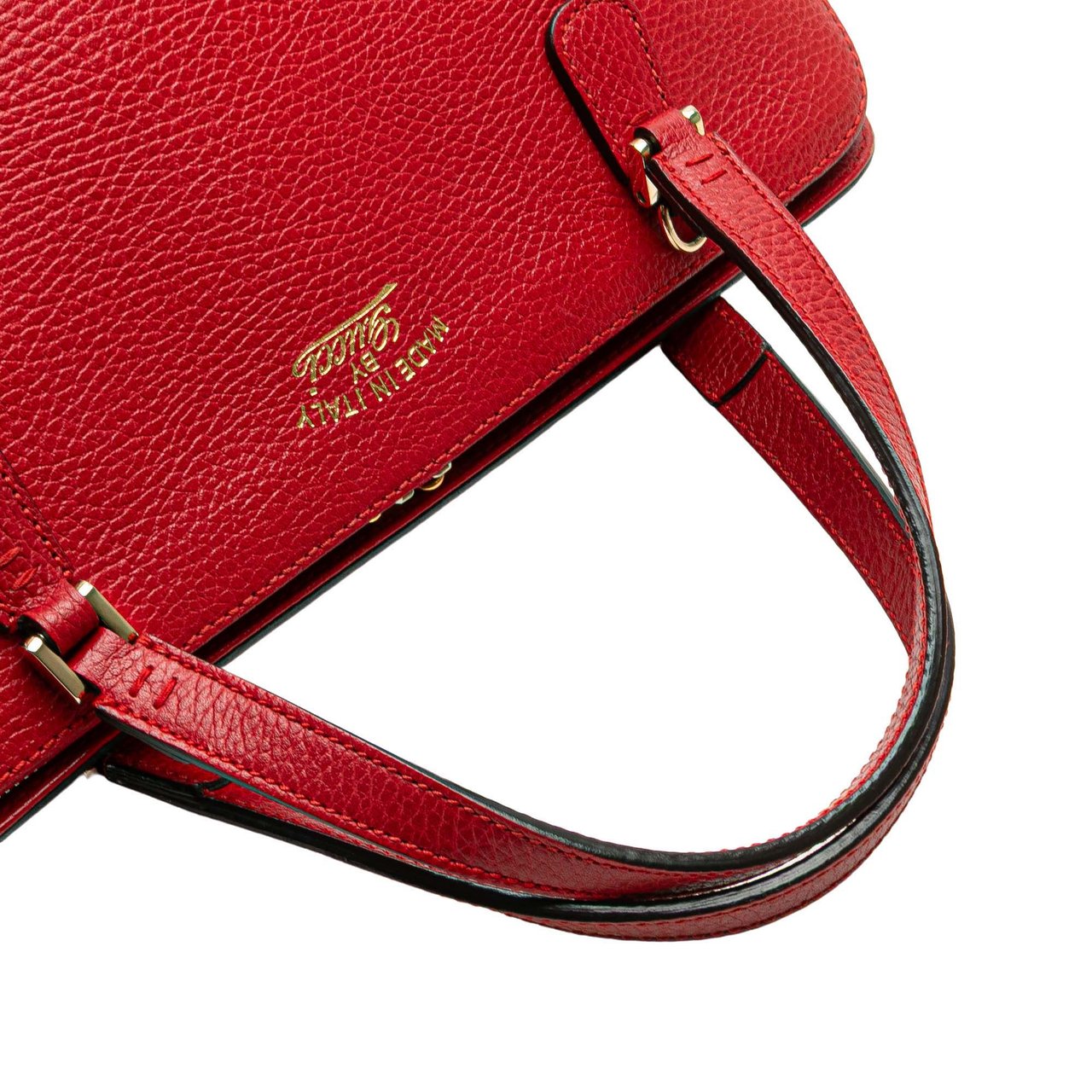 Gucci Calfskin Swing Top Handle Satchel Rood