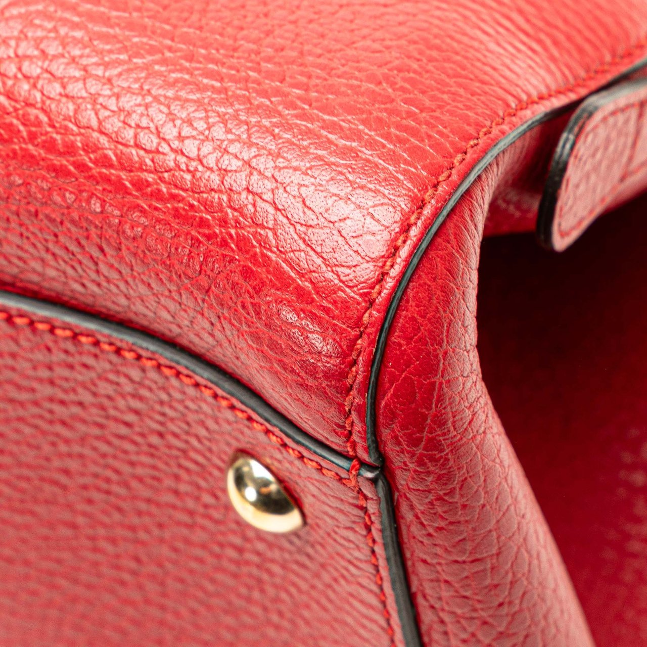 Gucci Calfskin Swing Top Handle Satchel Rood