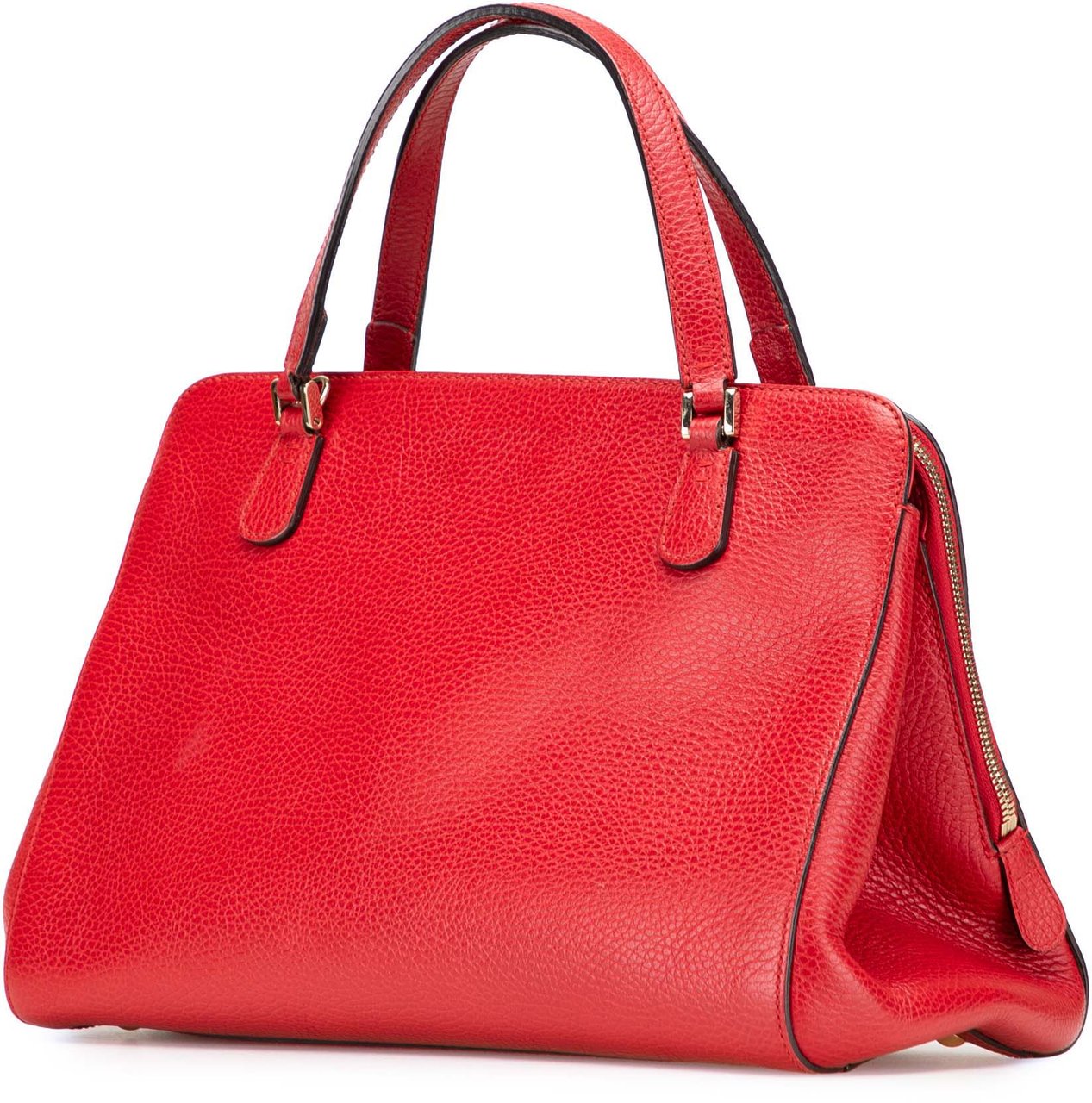 Gucci Calfskin Swing Top Handle Satchel Rood