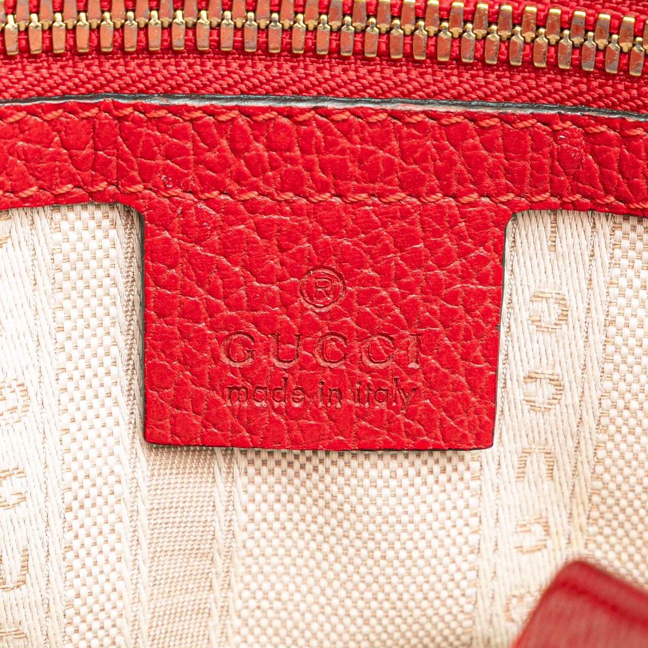 Gucci Calfskin Swing Top Handle Satchel Rood