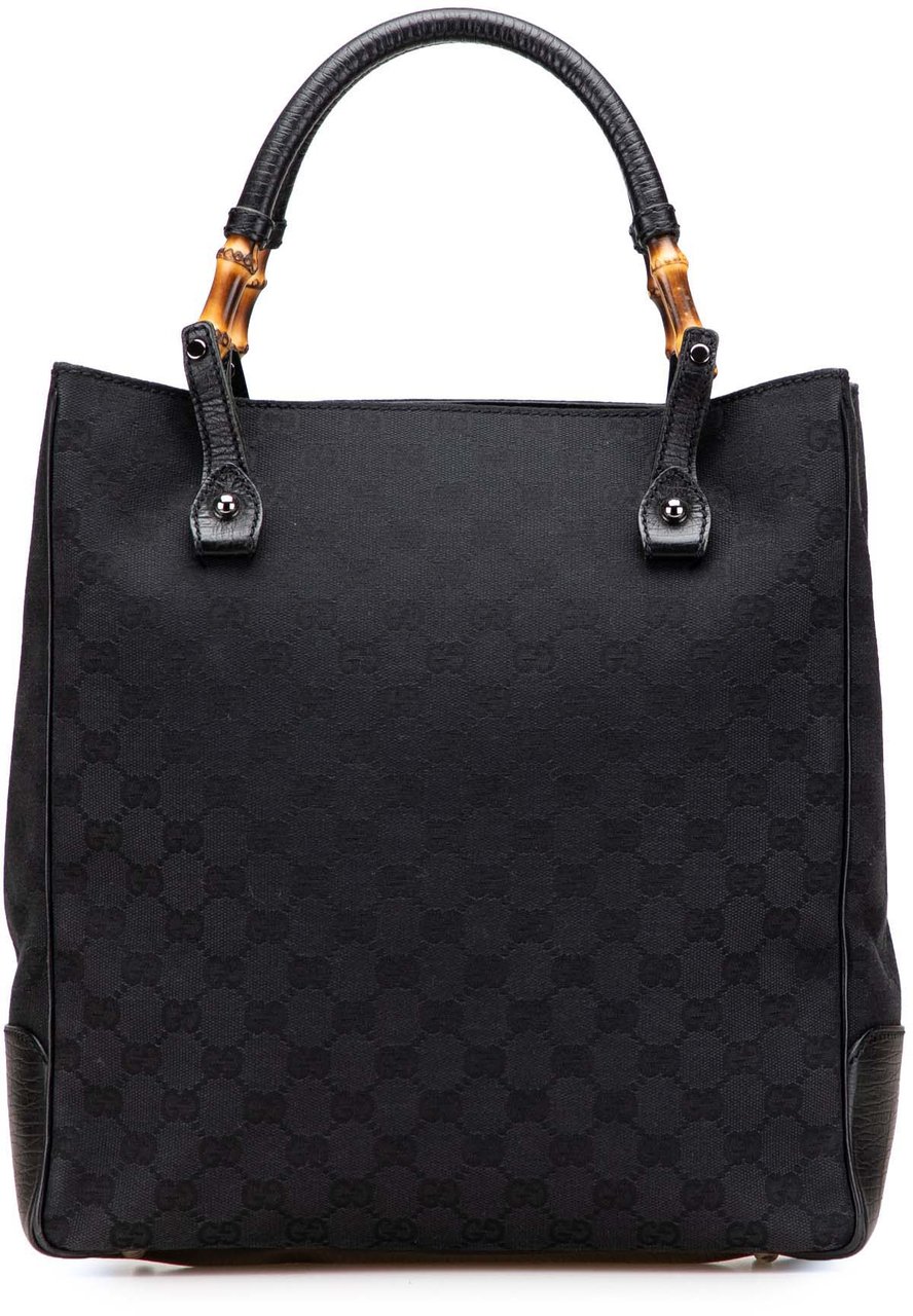 Gucci GG Canvas Bamboo Tote Zwart