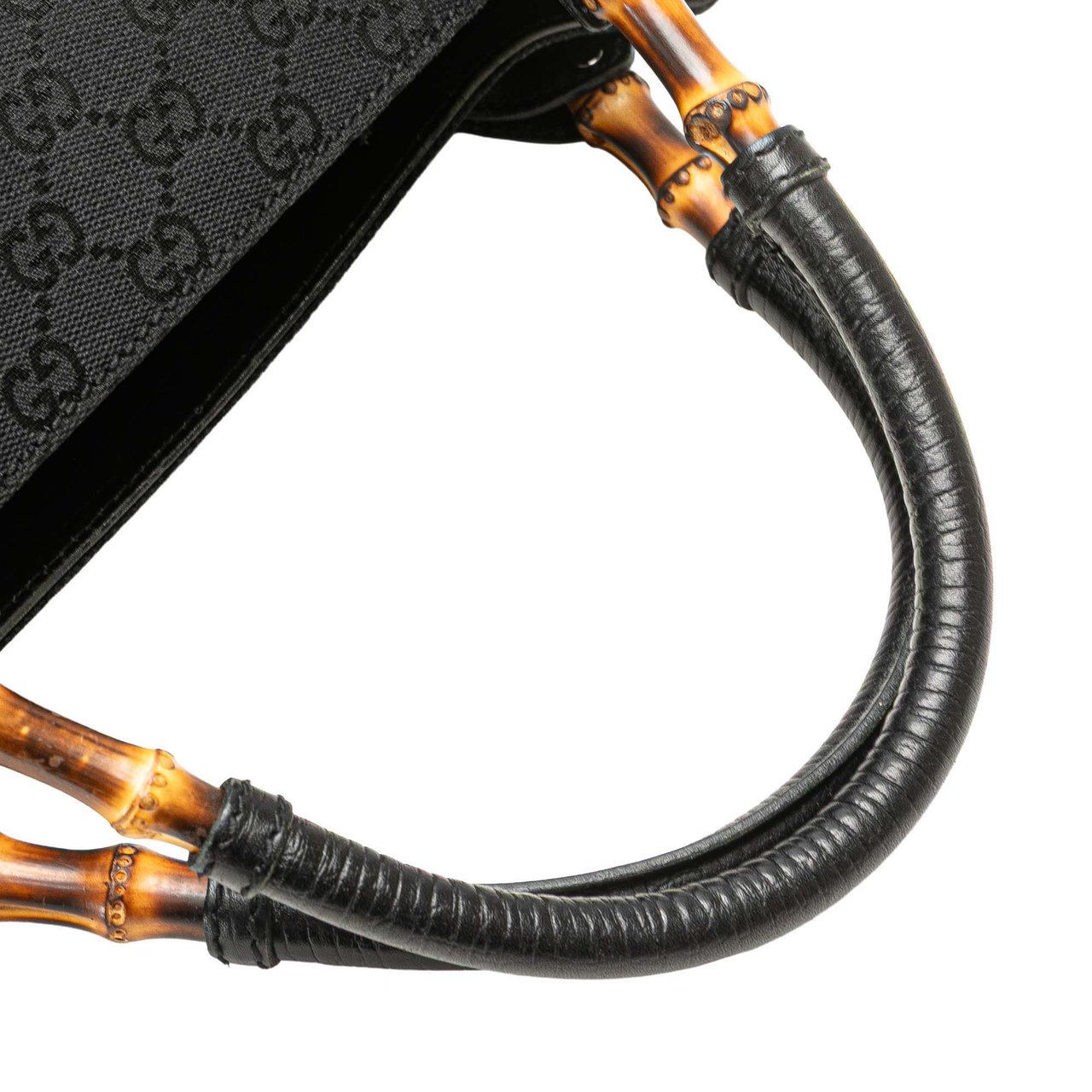 Gucci GG Canvas Bamboo Tote Zwart