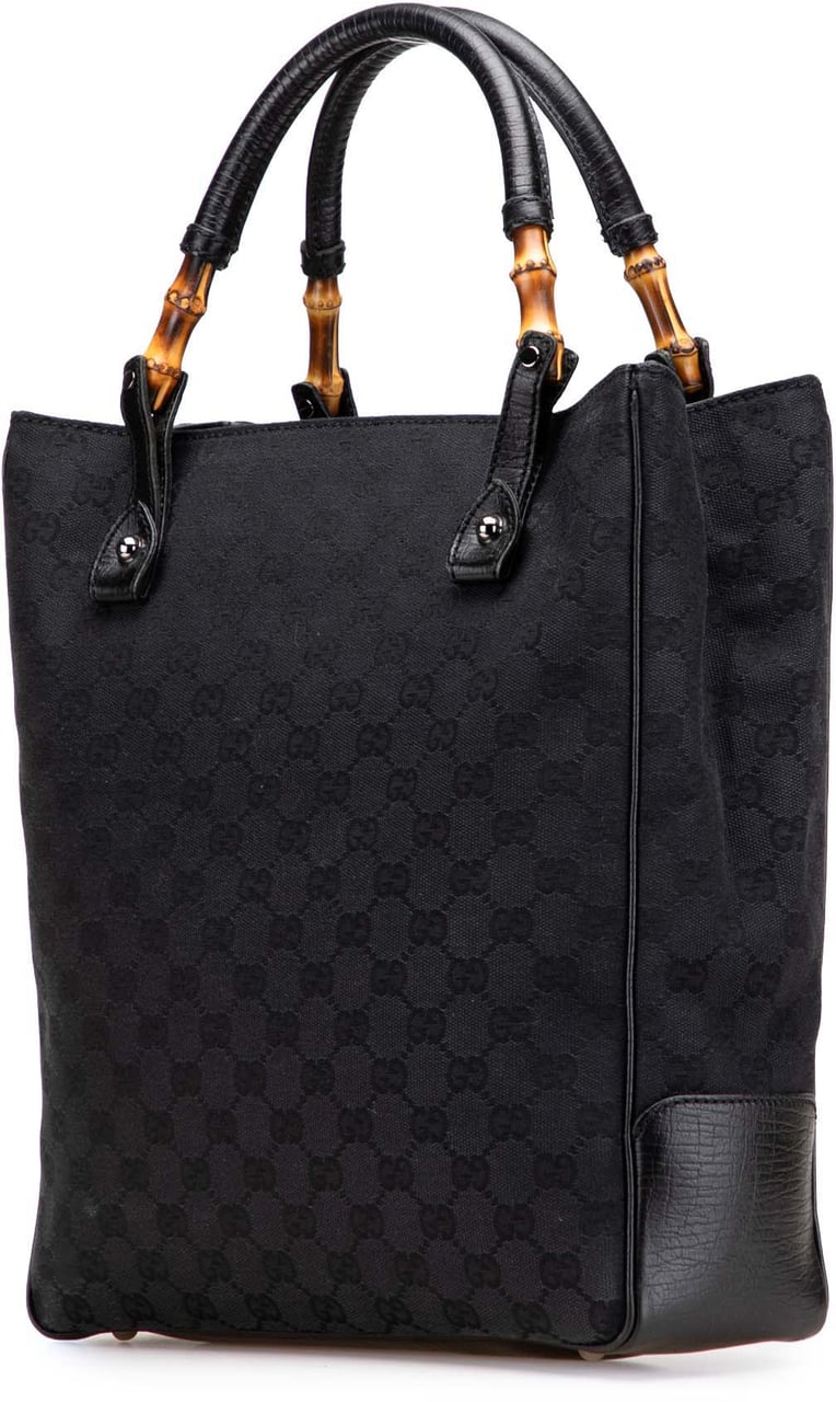 Gucci GG Canvas Bamboo Tote Zwart
