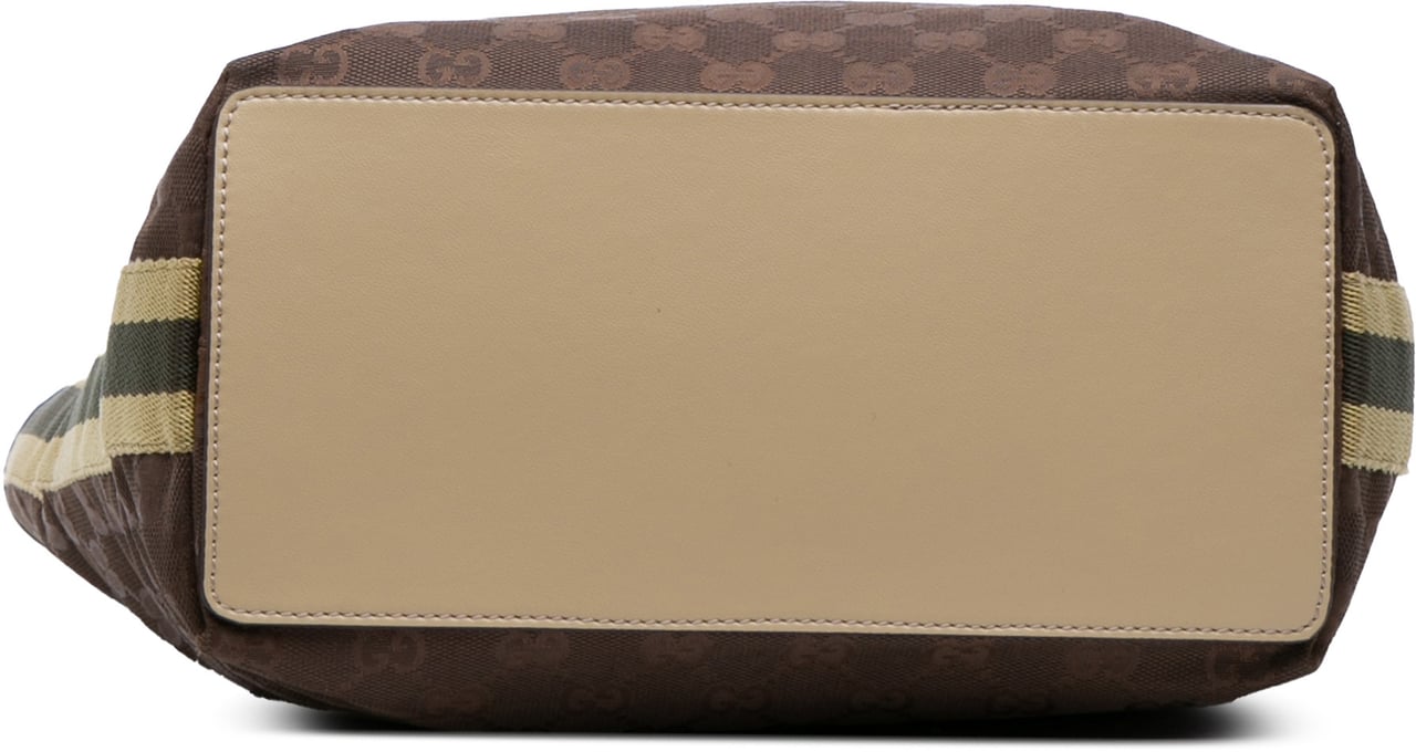 Gucci GG Canvas Web Tote Bruin