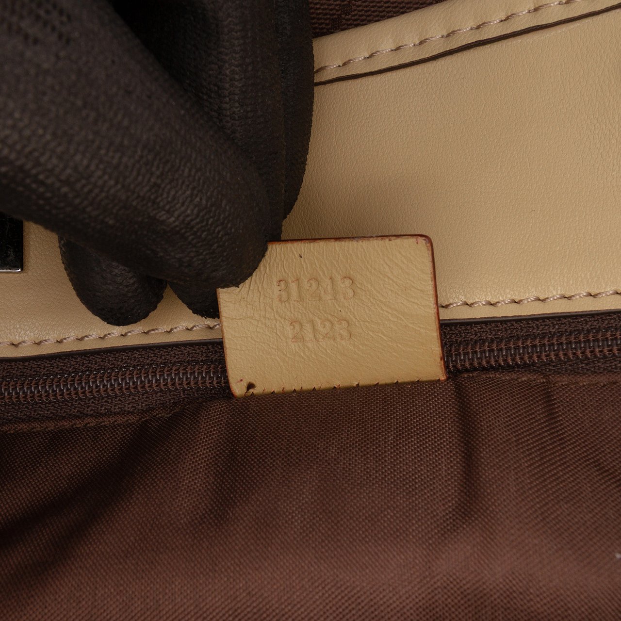 Gucci GG Canvas Web Tote Bruin