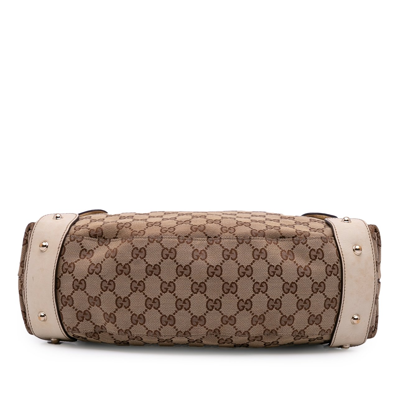 Gucci Small GG Canvas Horsebit Pelham Shoulder Bag Bruin