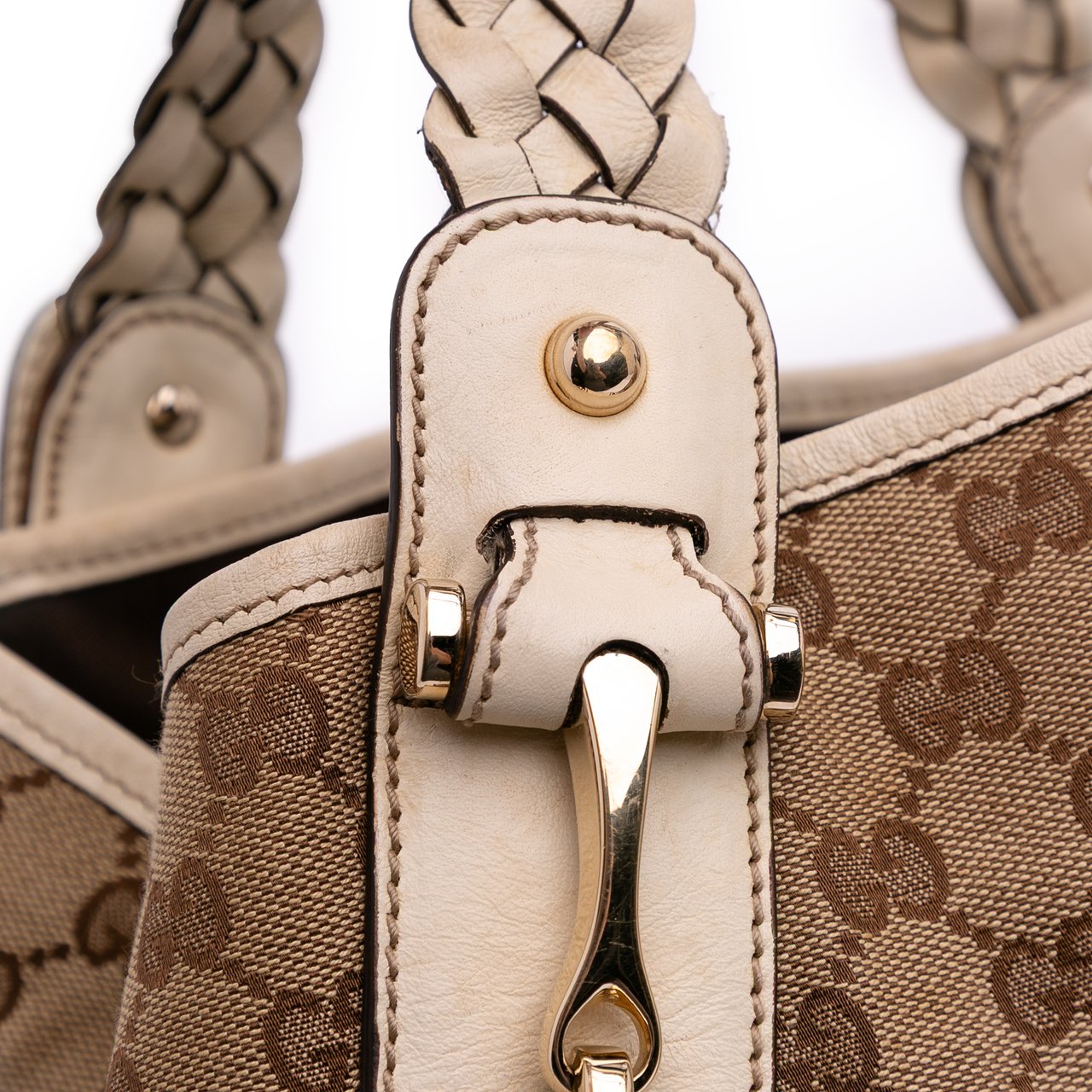 Gucci Small GG Canvas Horsebit Pelham Shoulder Bag Bruin