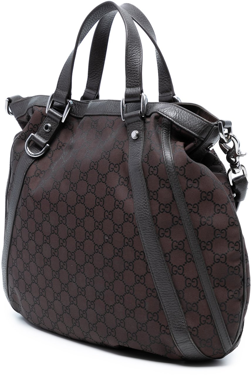 Gucci GG Canvas Abbey D Ring Convertible Satchel Bruin