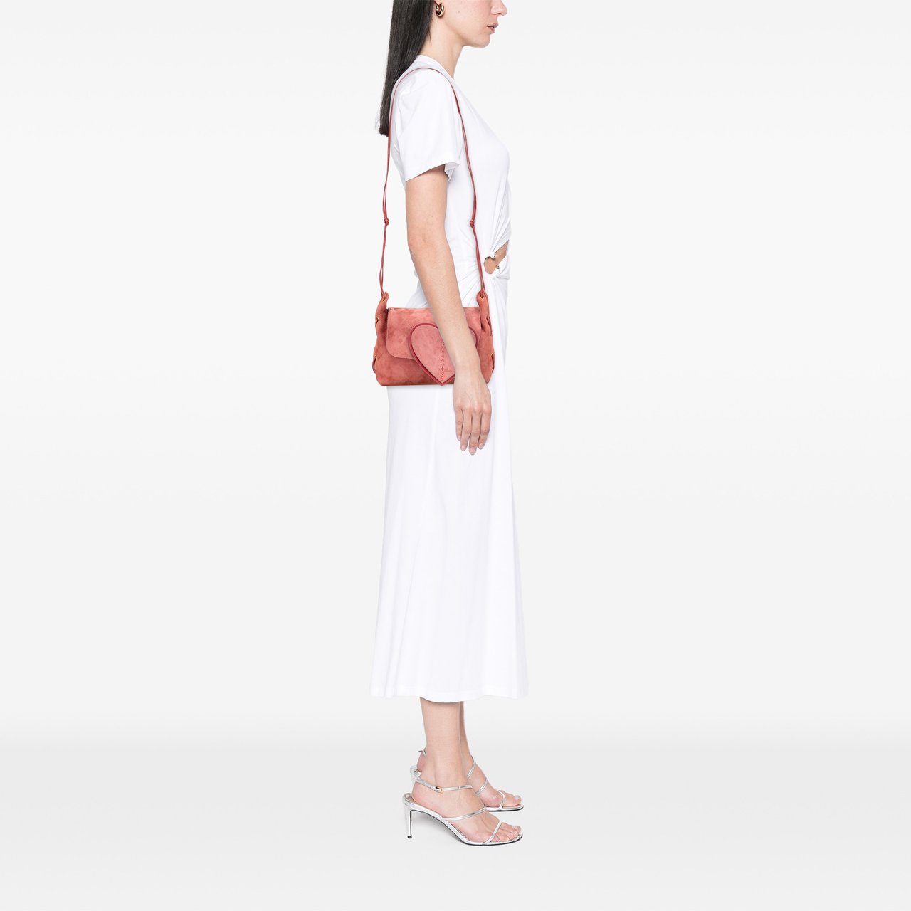 Gucci Suede Heart Shoulder Bag Roze