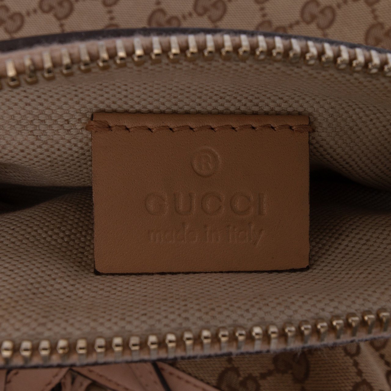 Gucci GG Canvas Craft Tote Bruin