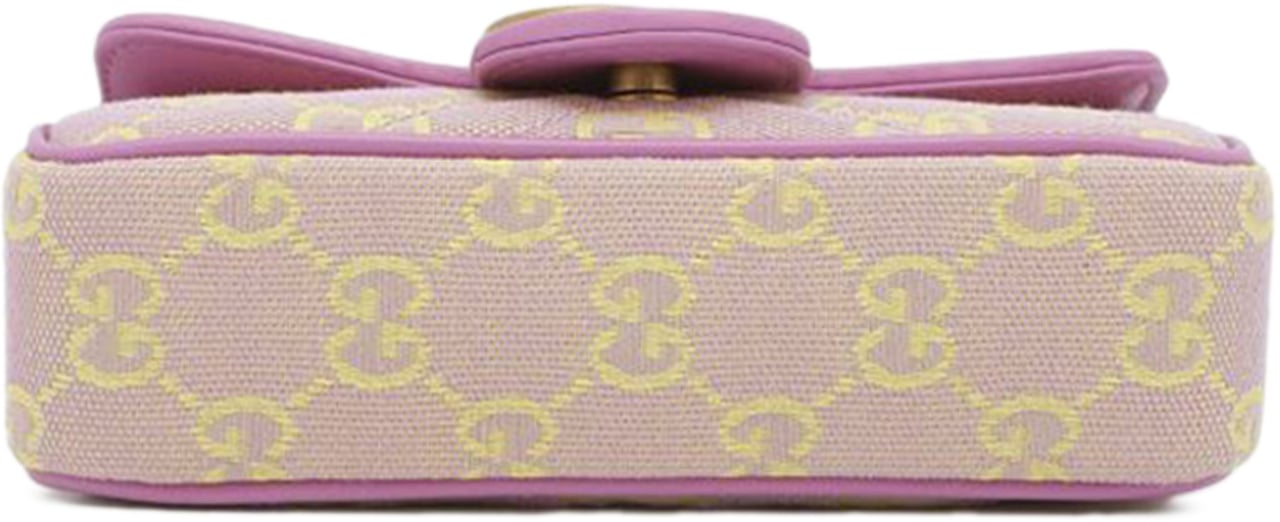 Gucci Super Mini GG Marmont Matelasse GG Canvas Flap Crossbody Paars