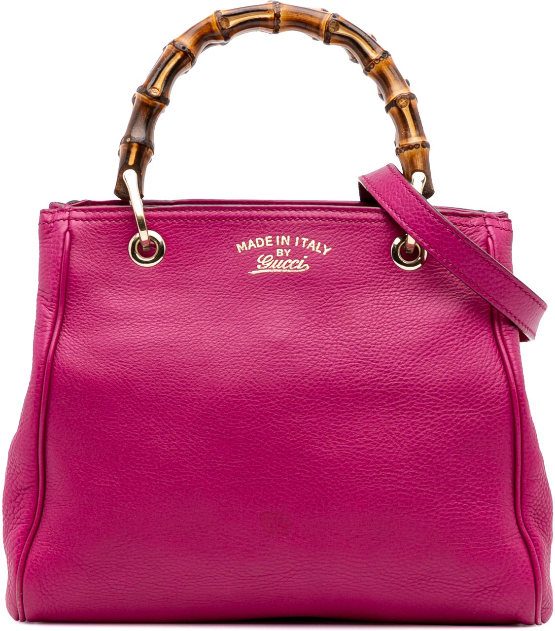 Gucci Small Calfskin Bamboo Shopper Satchel Roze
