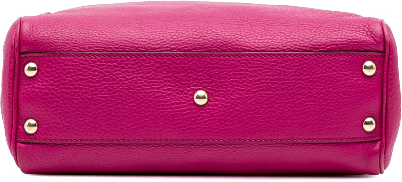 Gucci Small Calfskin Bamboo Shopper Satchel Roze