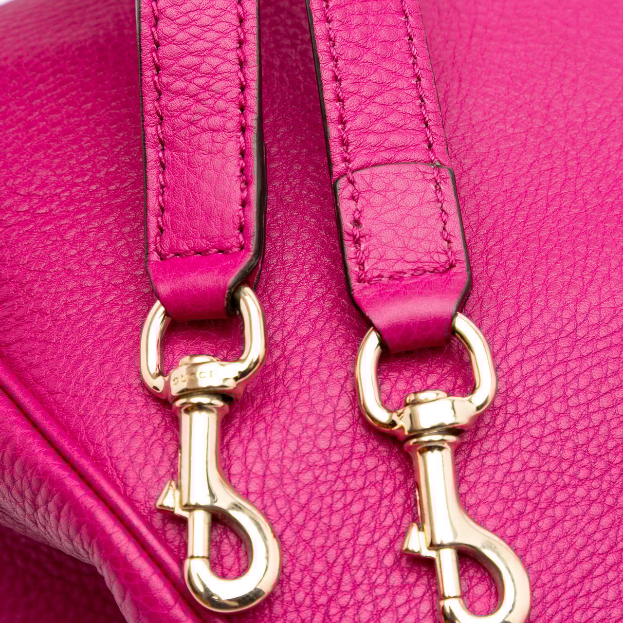 Gucci Small Calfskin Bamboo Shopper Satchel Roze