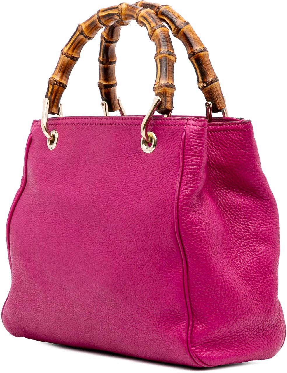 Gucci Small Calfskin Bamboo Shopper Satchel Roze