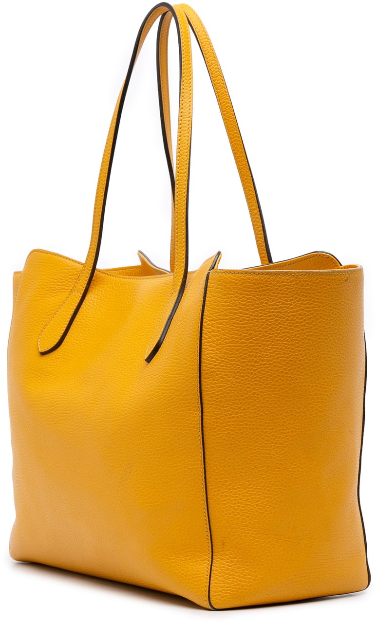 Gucci Medium Leather Swing Tote Geel