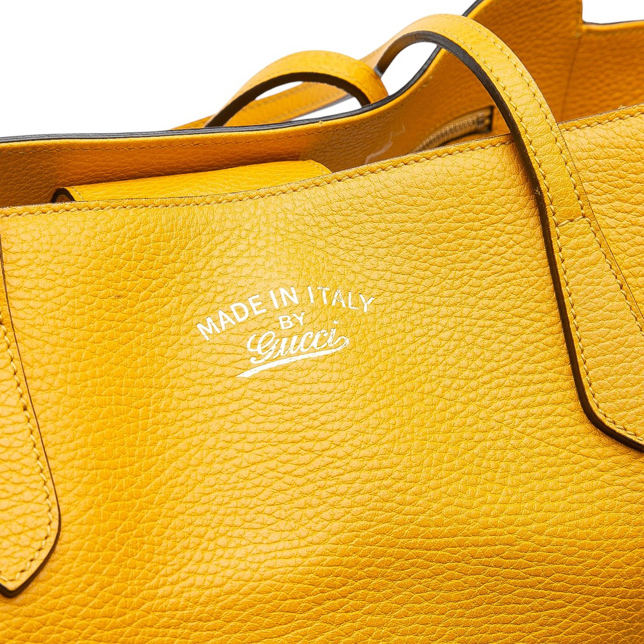 Gucci Medium Leather Swing Tote Geel
