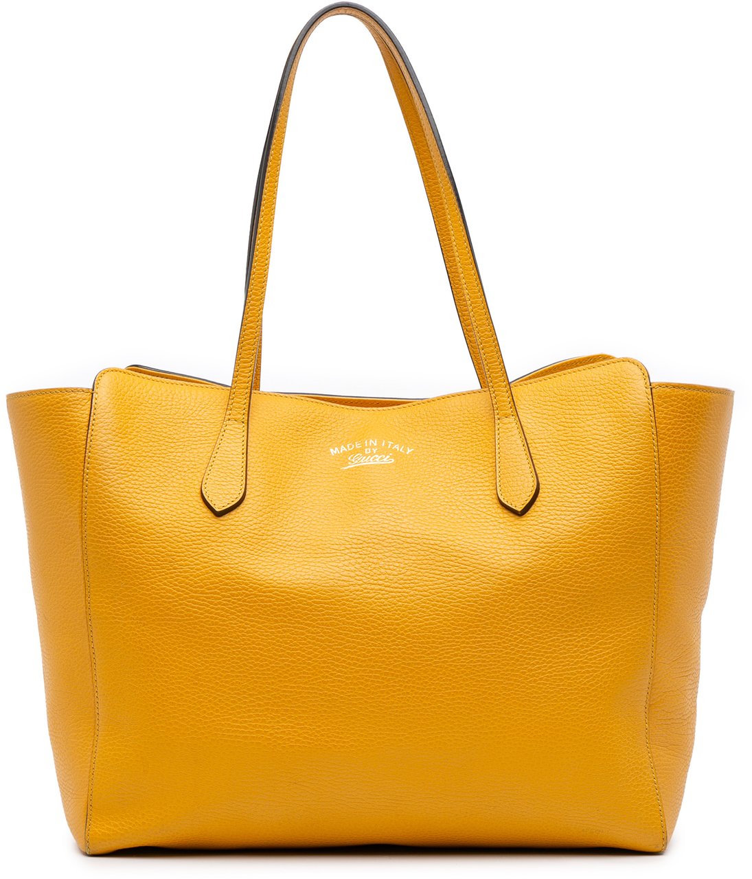 Gucci Medium Leather Swing Tote Geel