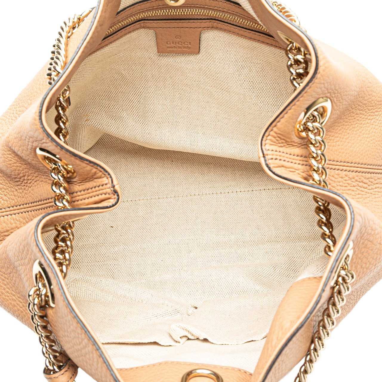 Gucci Medium Leather Soho Chain Tote Bruin