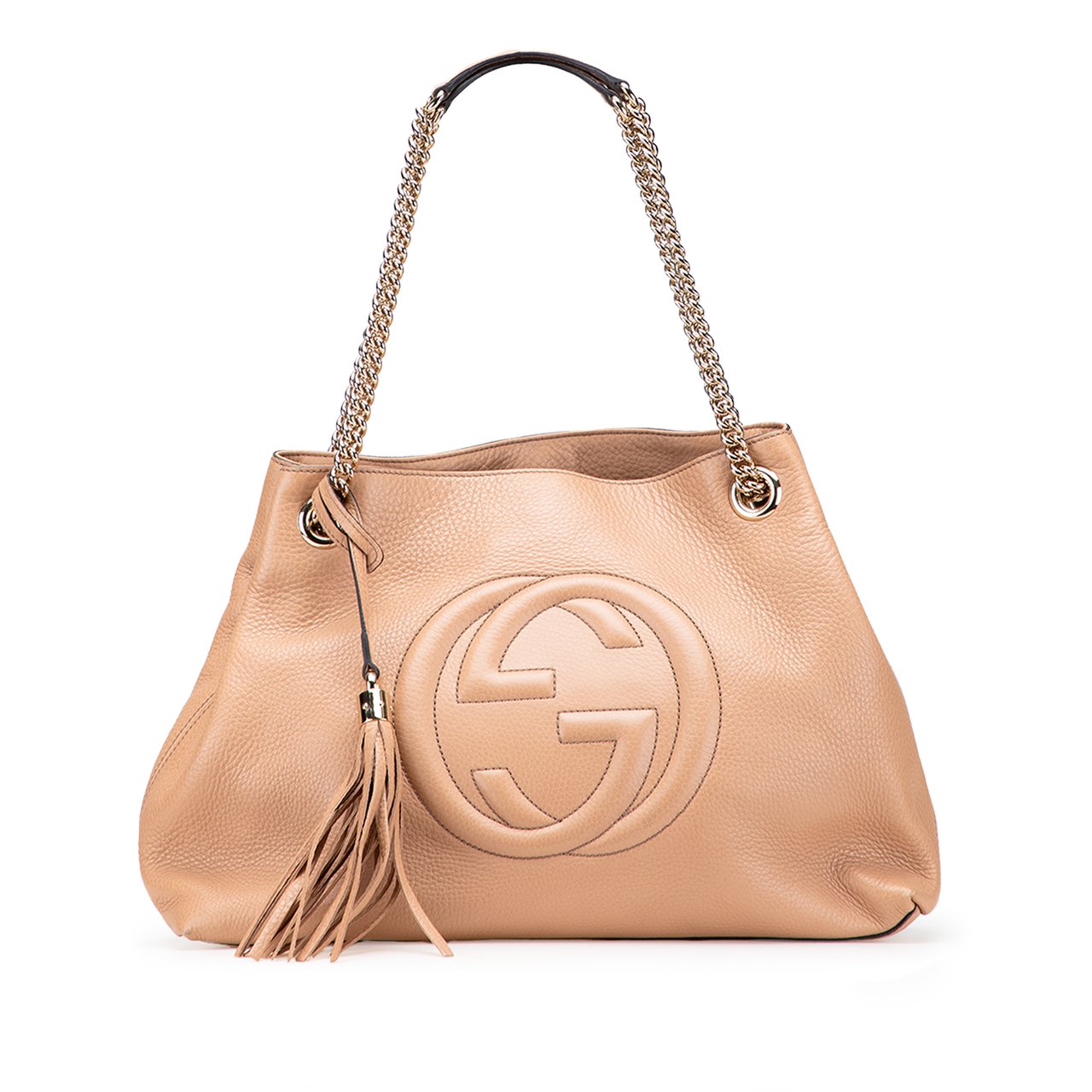 Gucci Medium Leather Soho Chain Tote Bruin