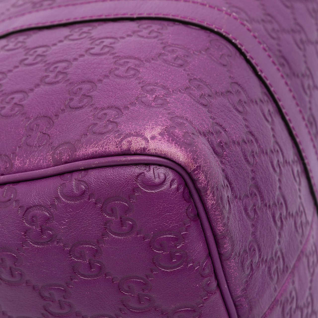 Gucci Medium Guccissima Joy Boston Bag Paars