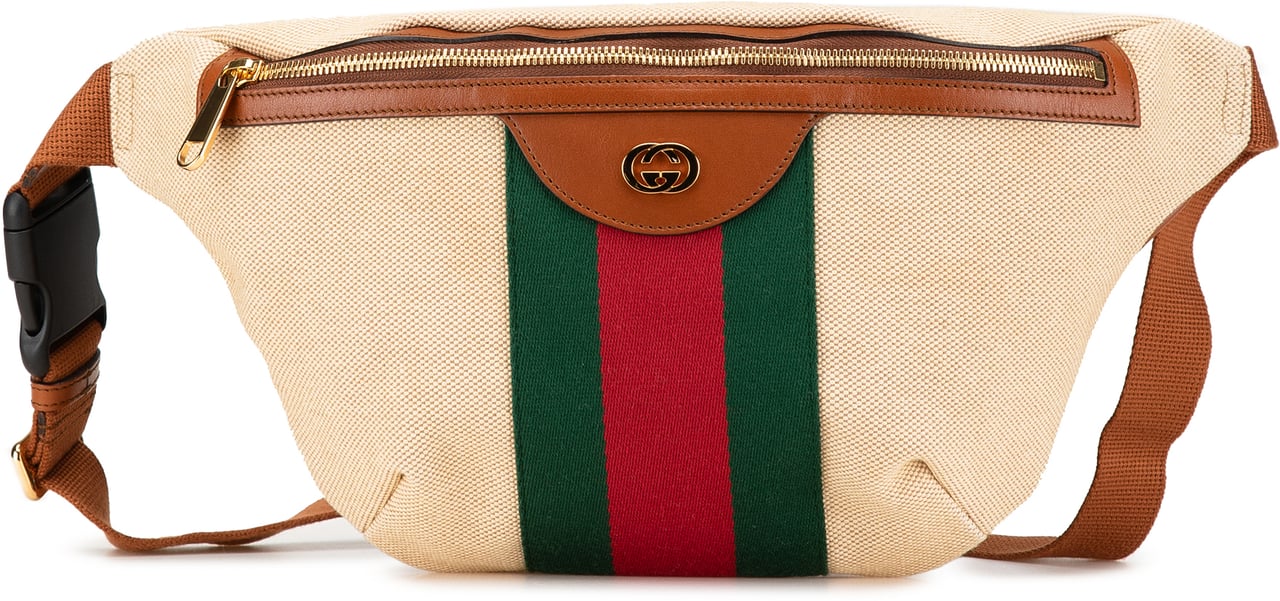 Gucci Canvas Web Belt Bag Bruin