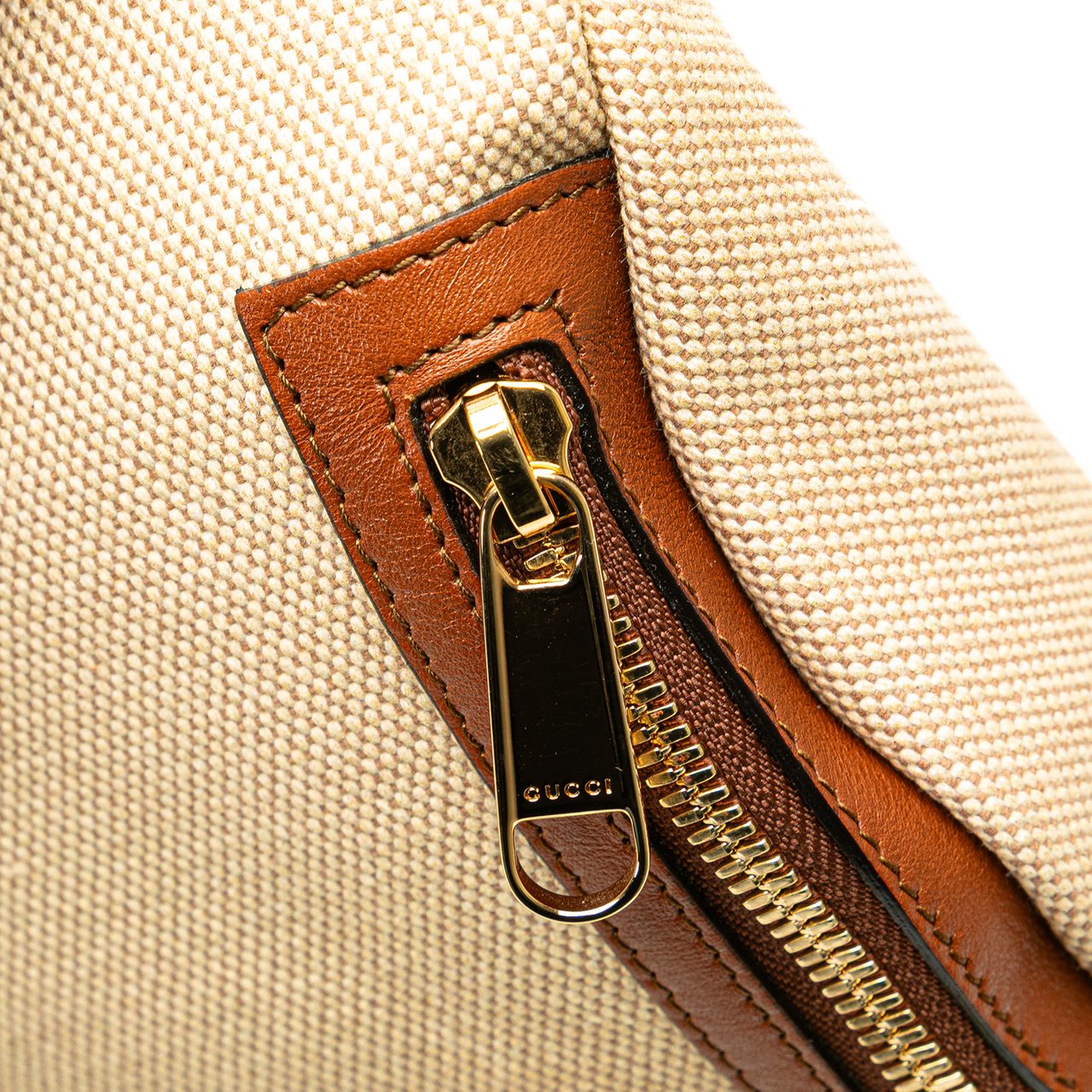 Gucci Canvas Web Belt Bag Bruin