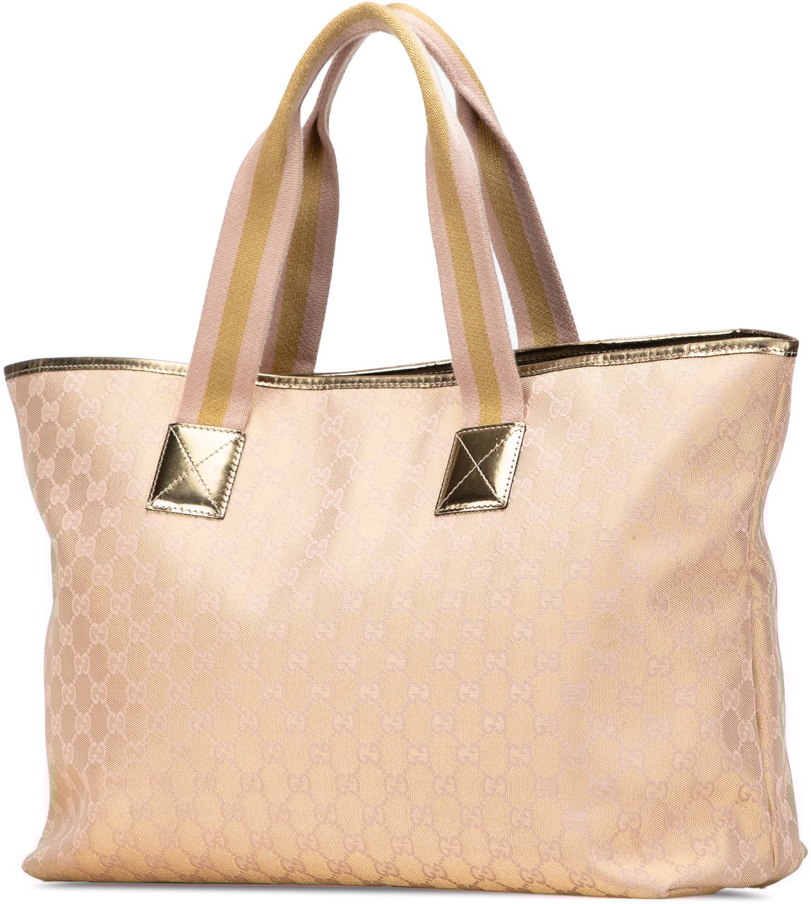 Gucci GG Canvas Web Tote Goud