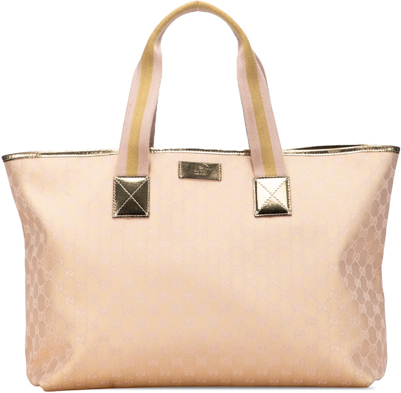 Gucci GG Canvas Web Tote Goud