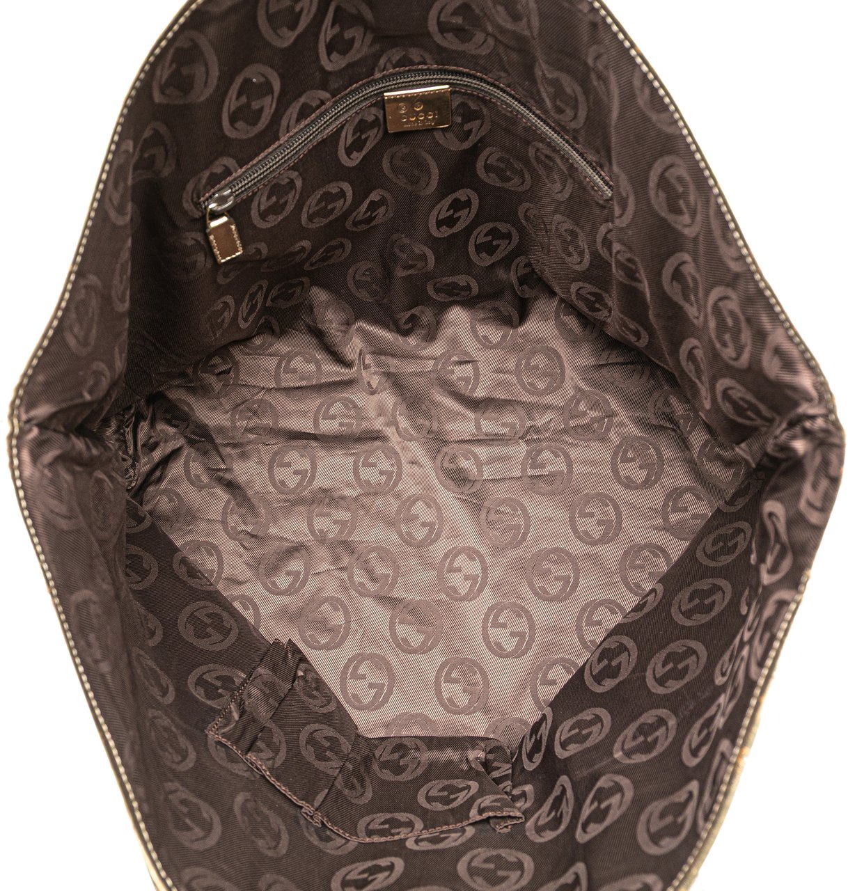 Gucci GG Canvas Web Tote Goud