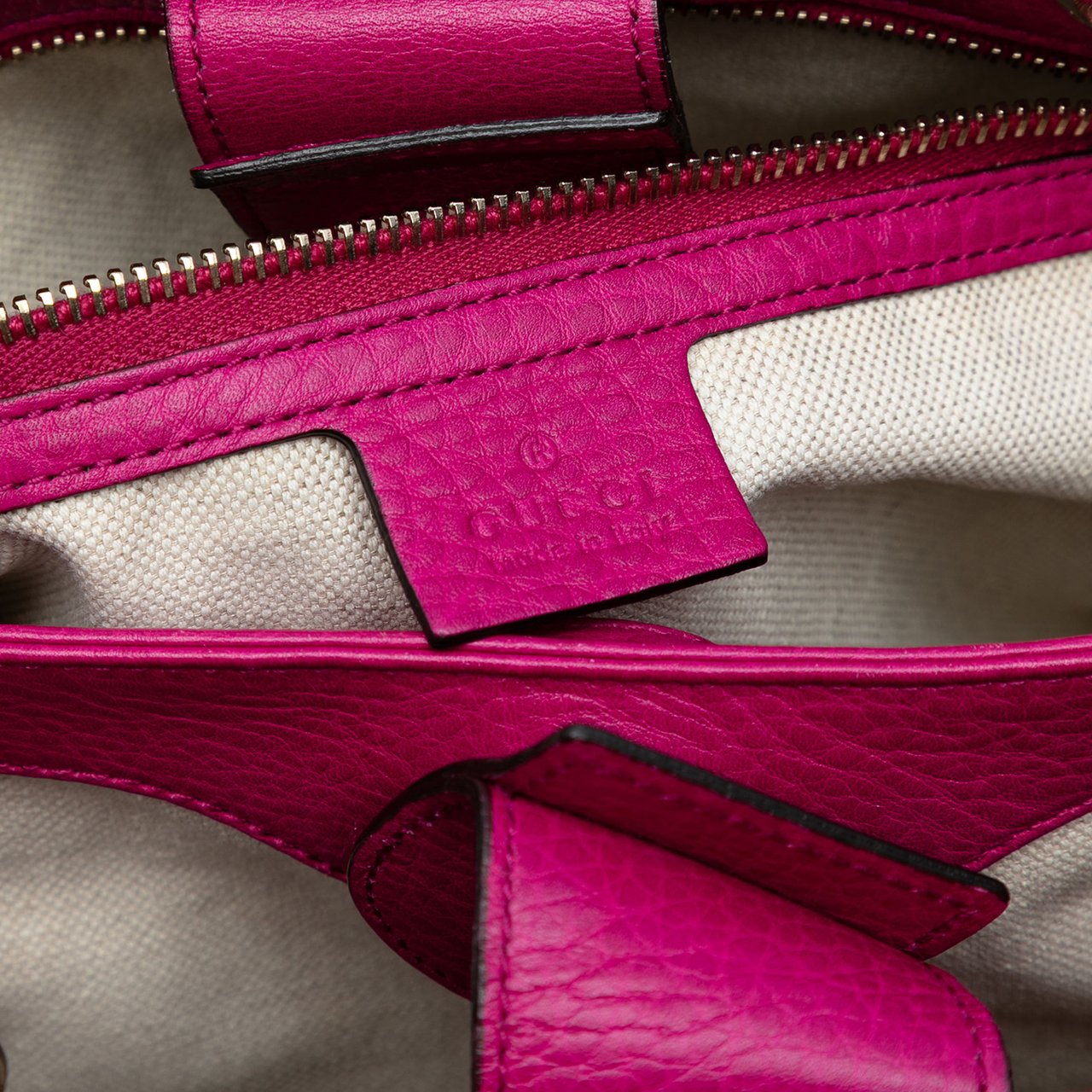 Gucci Small Calfskin Bamboo Shopper Satchel Roze