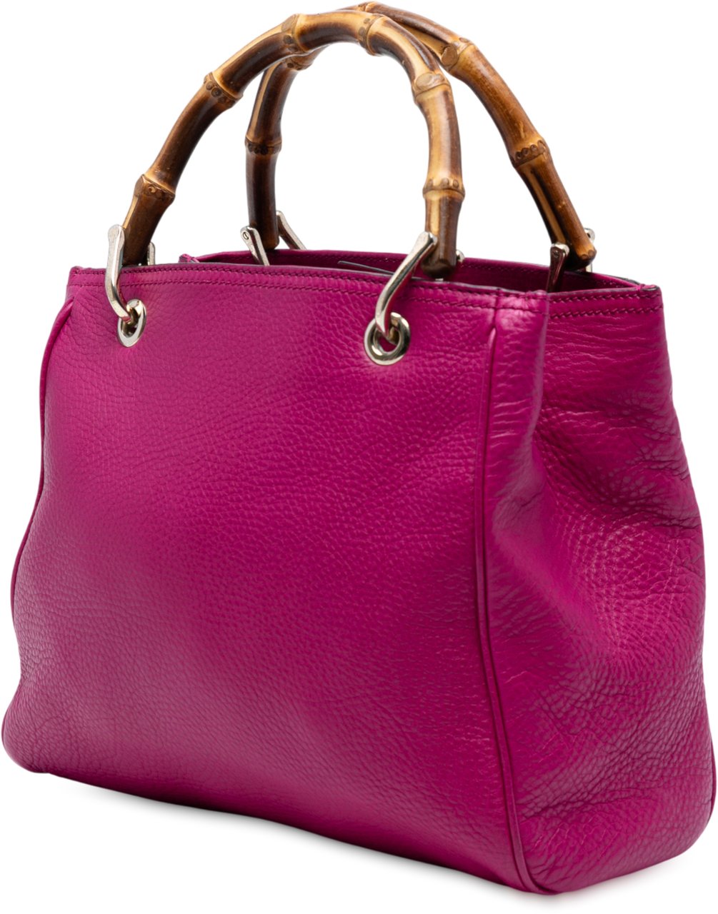 Gucci Small Calfskin Bamboo Shopper Satchel Roze