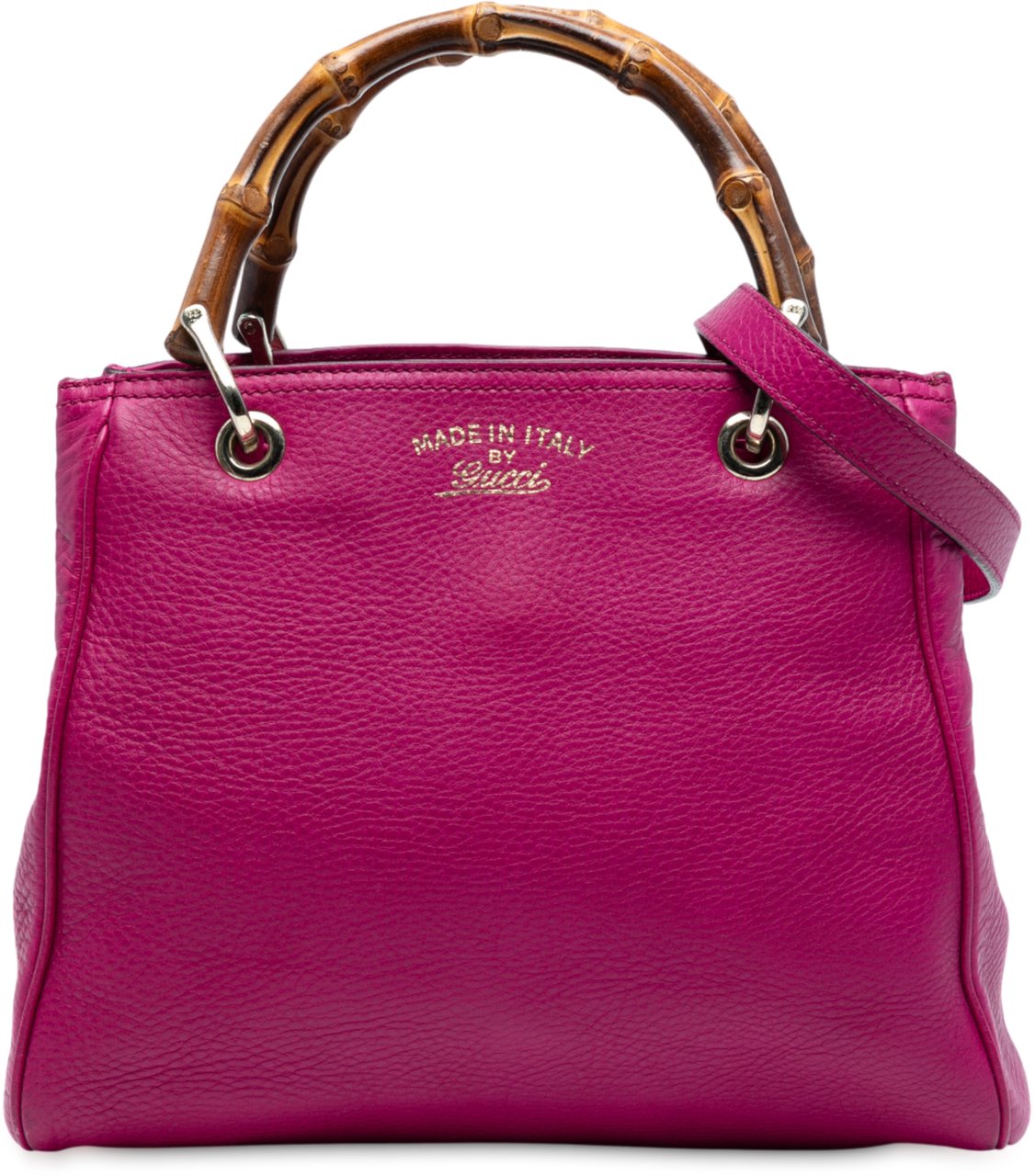 Gucci Small Calfskin Bamboo Shopper Satchel Roze