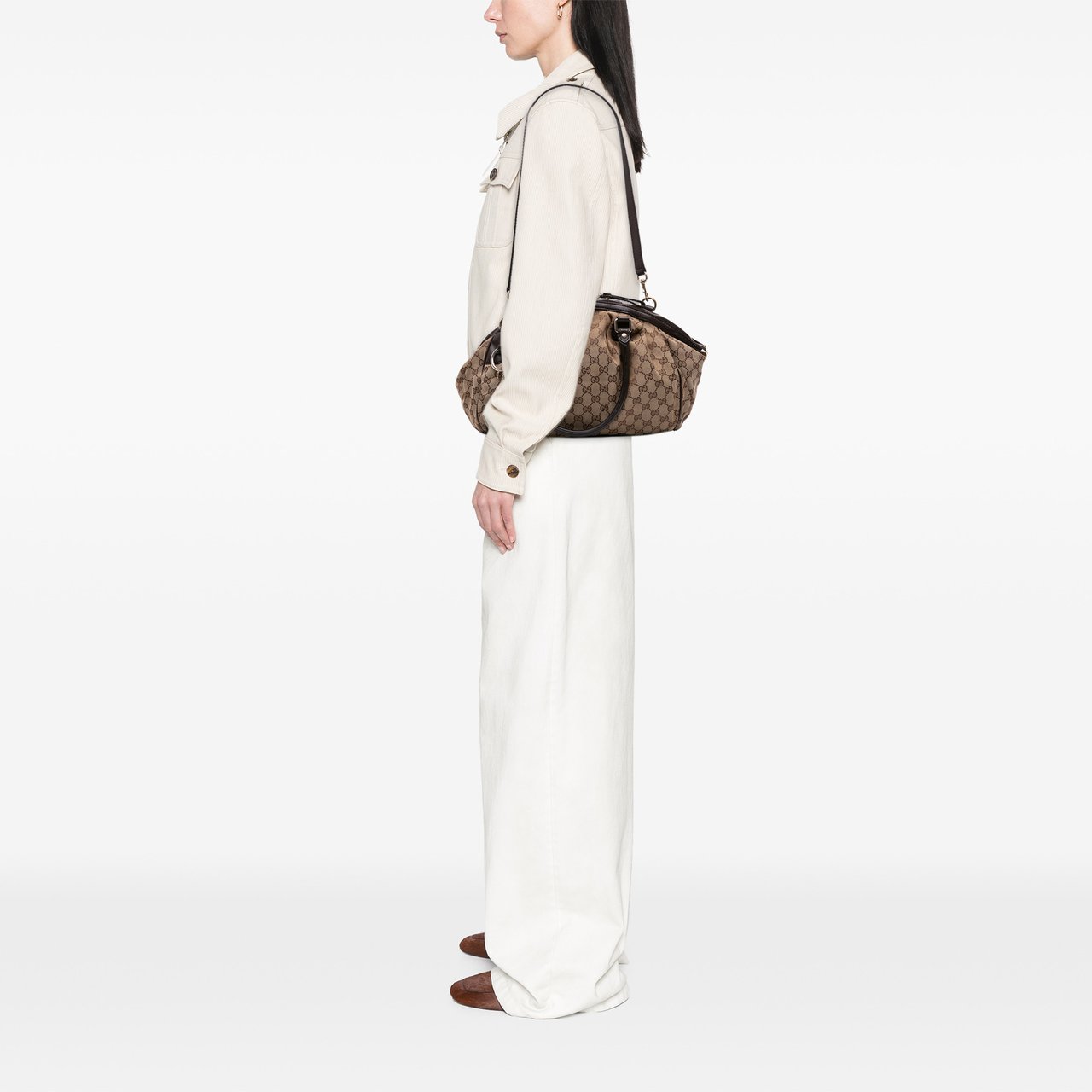 Gucci GG Canvas Sukey Satchel Bruin