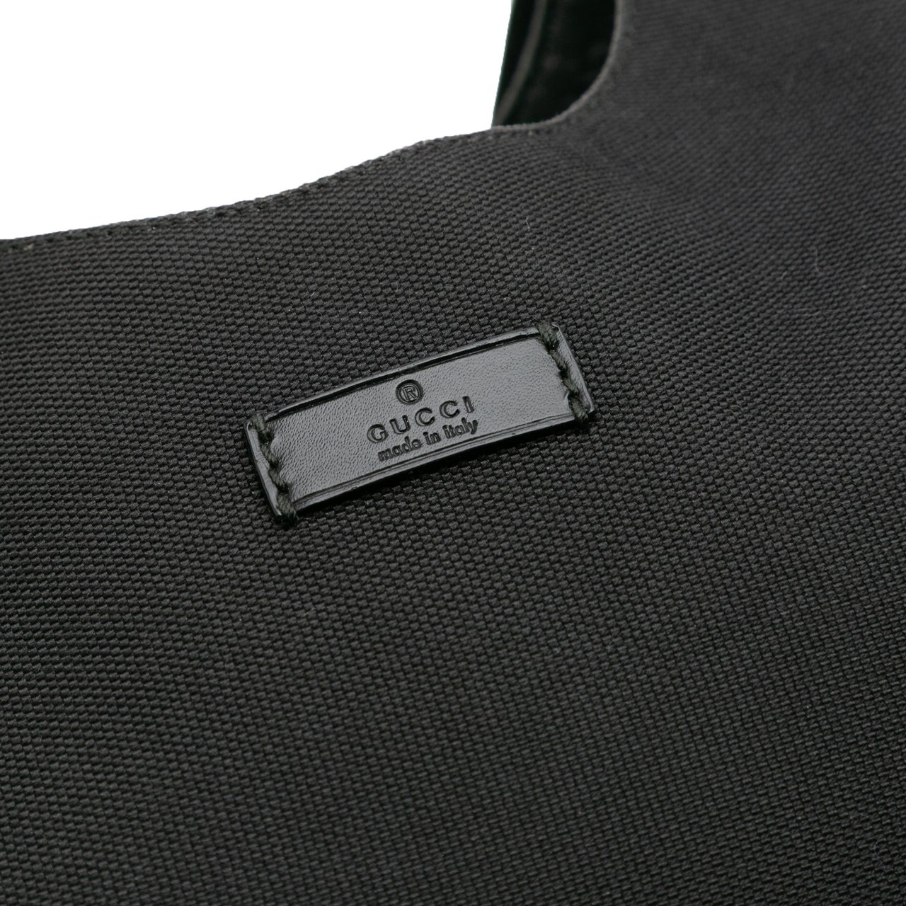 Gucci Guccissima Trimmed Canvas Colbert Shoulder Bag Zwart