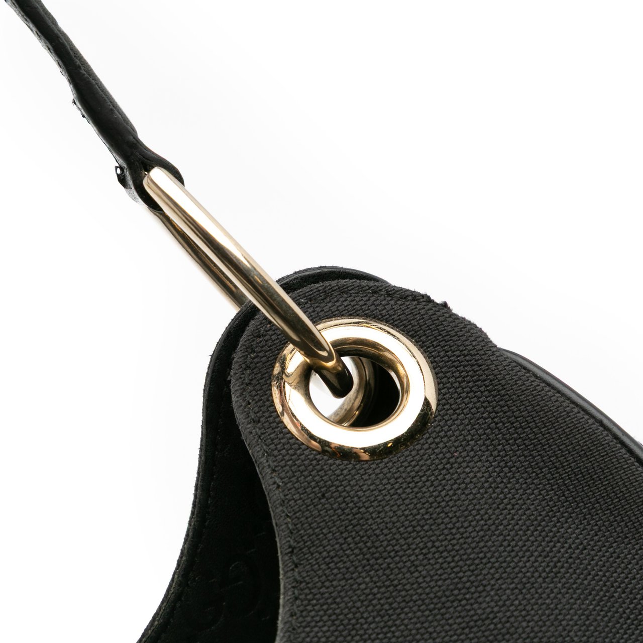 Gucci Guccissima Trimmed Canvas Colbert Shoulder Bag Zwart