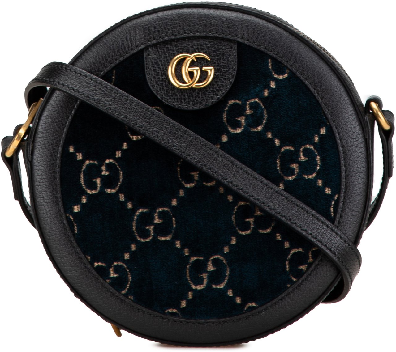 Gucci GG Velvet Ophidia Round Crossbody Blauw