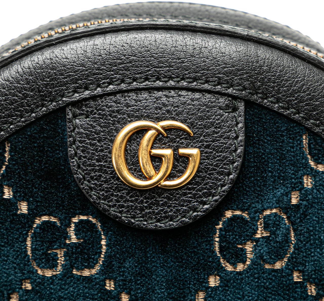 Gucci GG Velvet Ophidia Round Crossbody Blauw