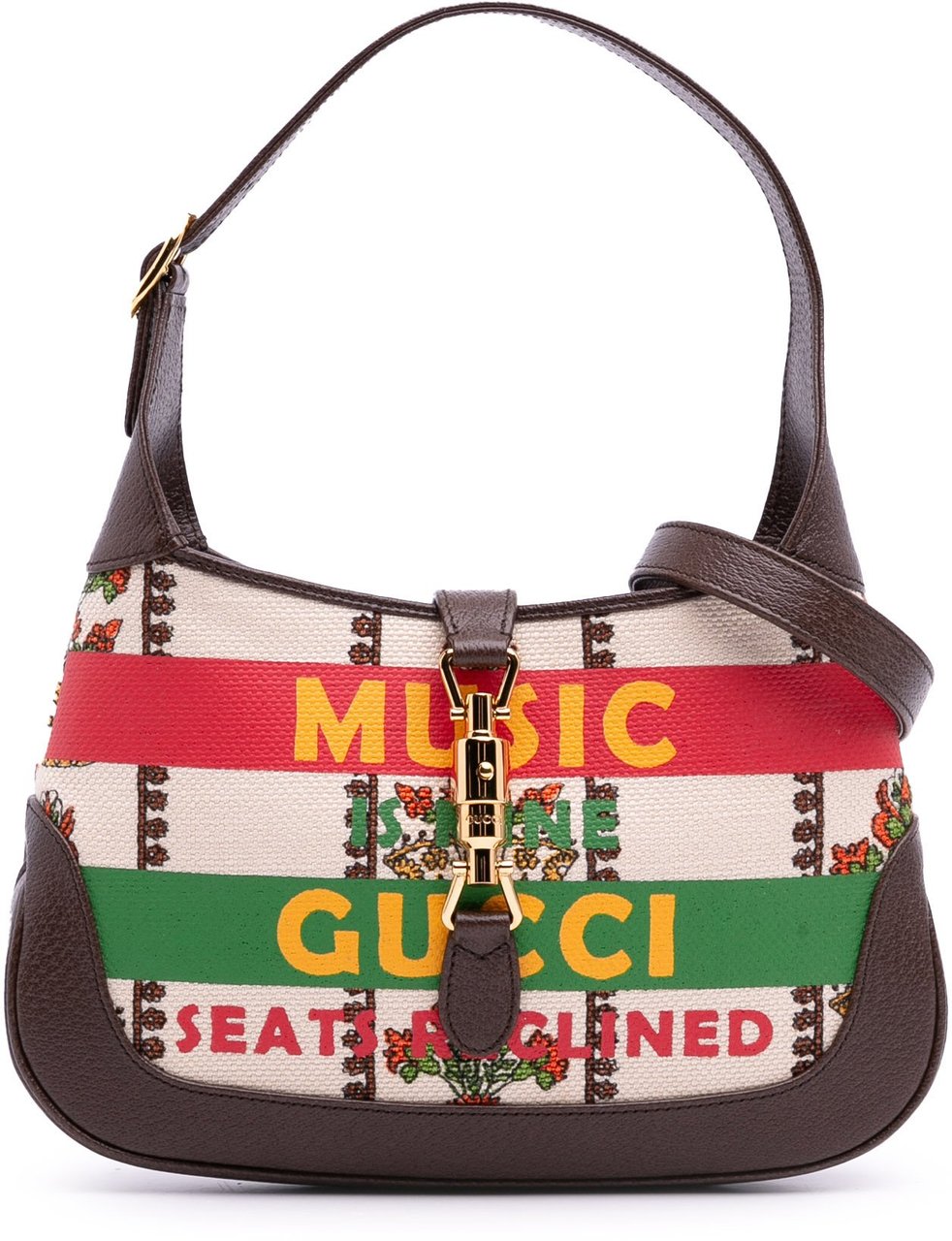 Gucci Small Canvas 100 Centennial Music Jackie 1961 Crossbody Bruin